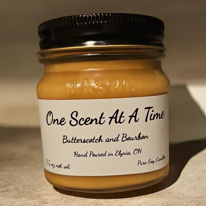 One Scent At A Time - Wholesale Jar/Filled Candle - Butterscotch and Bourbon