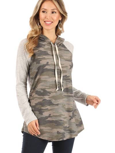 Knit Camo Long Sleeve Hoodie for wholesale by Chris & Carol Apparel