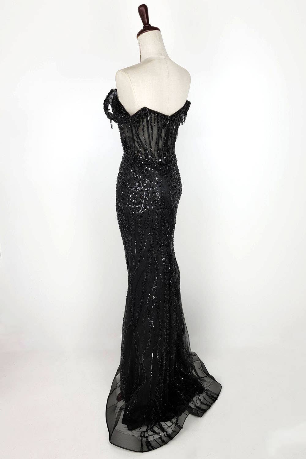 Chicas - Wholesale Gown - Women's - Off the Shoulder Sequin and Bead Long Dress C33113