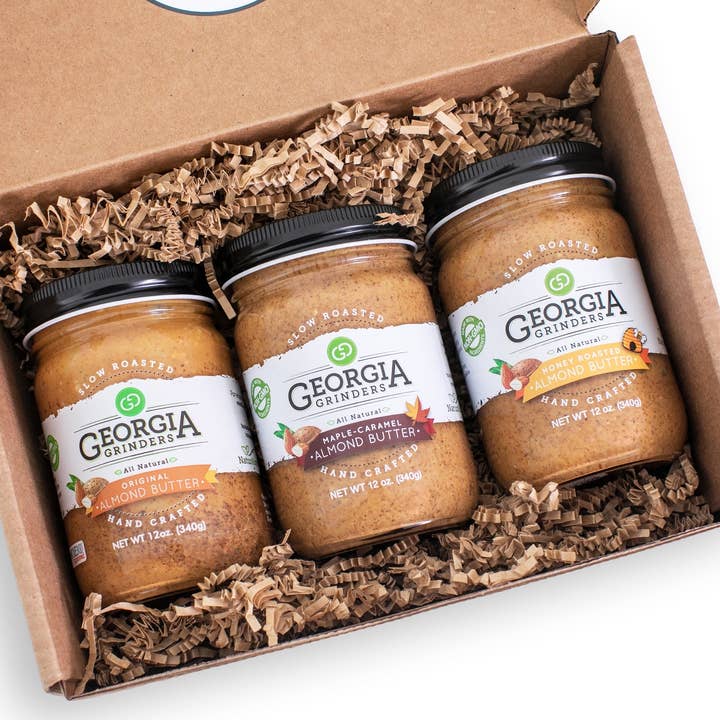 Georgia Grinders - Almond Butter Selection Trio Gift Box for wholesale by Georgia Grinders