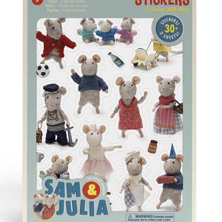 Sam & Julia - Sticker sheets, 3 sheets for wholesale by DAM