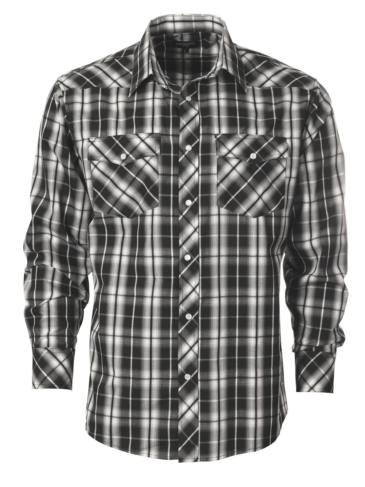 b-one inc - Vendita all'ingrosso Camicia button down - Uomo - Camicia western a maniche lunghe in tartan con bottoni automatici in perle da uomo12