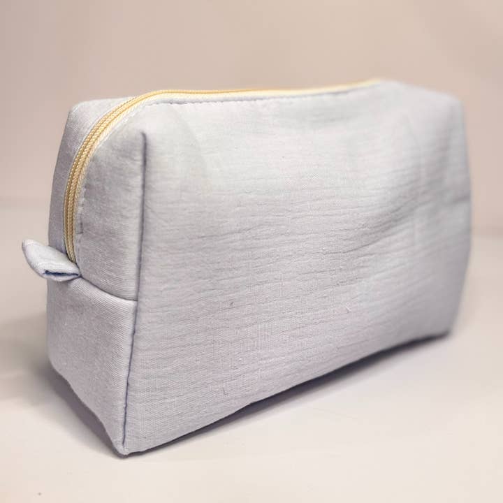 Baby Blue Toiletry Bag (Embroidery Available) for wholesale by le petite pochette