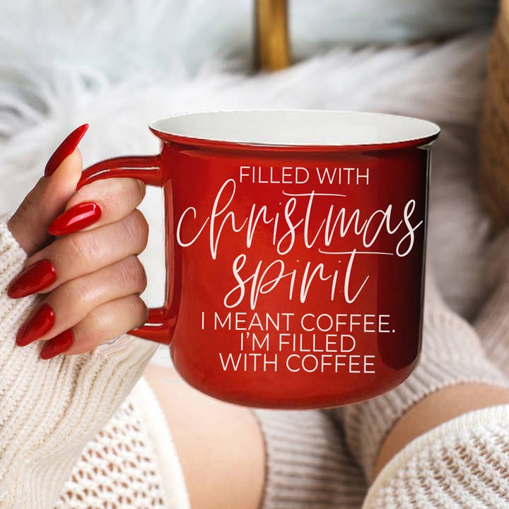 Christmas Ceramic Coffee Mugs, Red & Green Holiday Drinkware for wholesale by Gia Roma