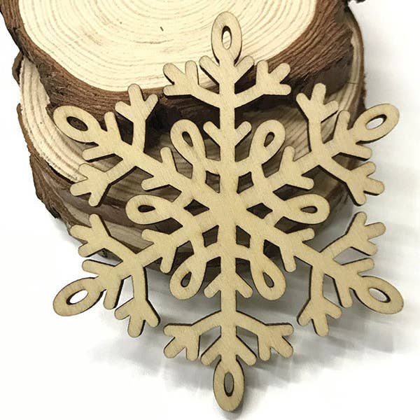 DIY 10stk træ snefnug juledekoration tilbehør for engroshandel hos Ekartini