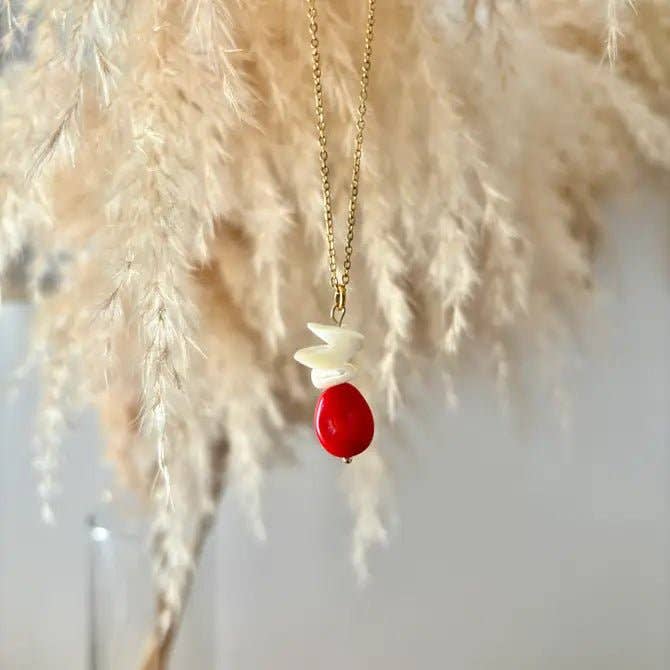 OE! - Wholesale Pendant/Charm Necklace - TROPICAL - collana in corallo bamboo e madreperla3