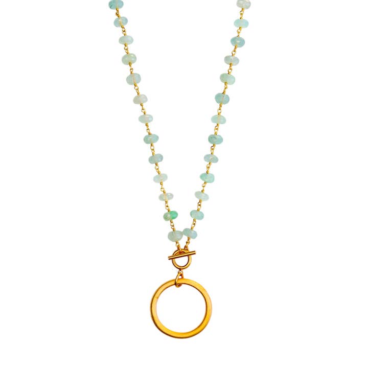 Chunky Hoop Vedhæng i Akvamarin for engroshandel hos Catherine Page Jewelry