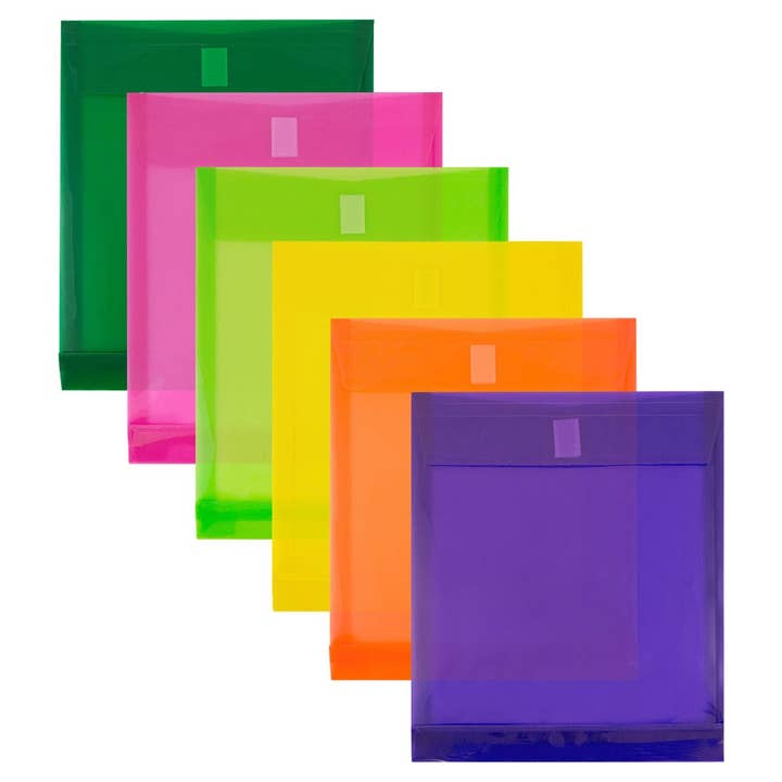 JAM Plastic Envelopes, Hook, 9.75x11.75x1, Ast, 12/Pk for wholesale by JAM PAPER