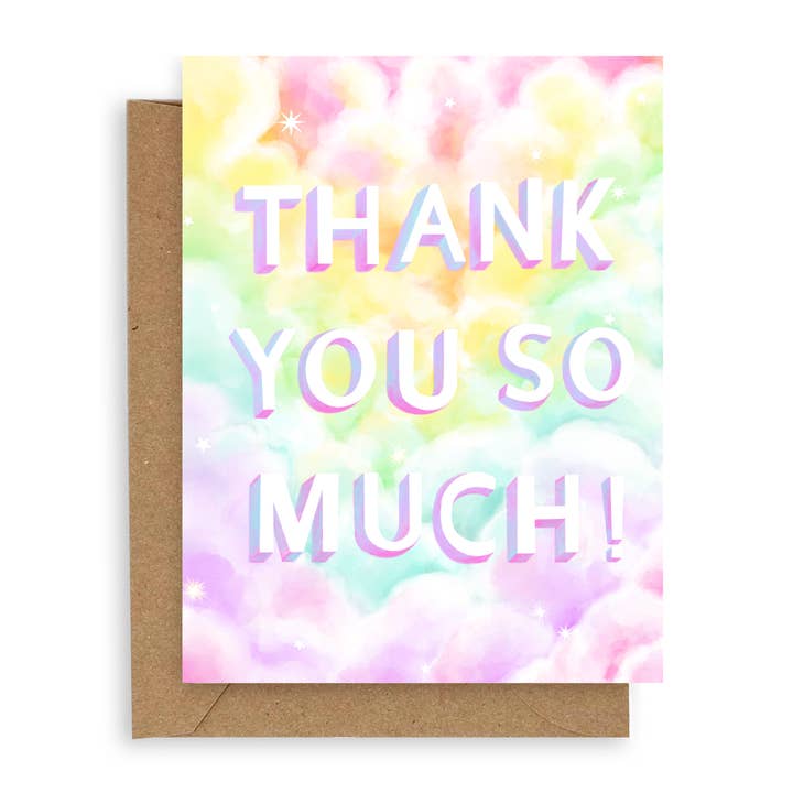 Cartão de agradecimento das nuvens arco-íris por atacado de Adelfi