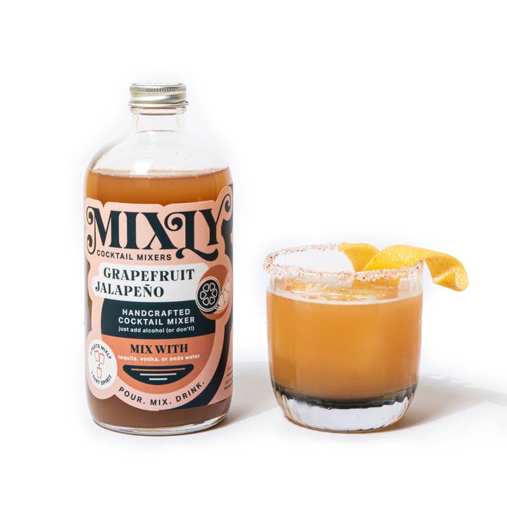 Mixly - Wholesale Cocktail Mix/Syrup - Grapefruit Jalapeño Cocktail / Mocktail Beverage Mixer 16oz1