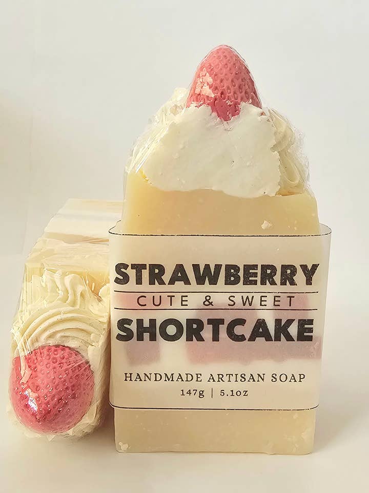 Strawberry Shortcake Soap | Handmade Artisan Soap for wholesale by Sweet & Shower
