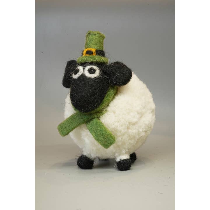 One Colour Bridget The Irish Sheep - Wool Leprechaun White Pompom Sheep for wholesale on Faire