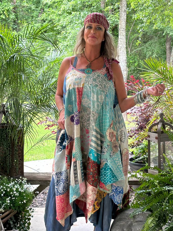 Patchwork Sunrise Dress - Multi - JG-170 for wholesale by Jaded Gypsy