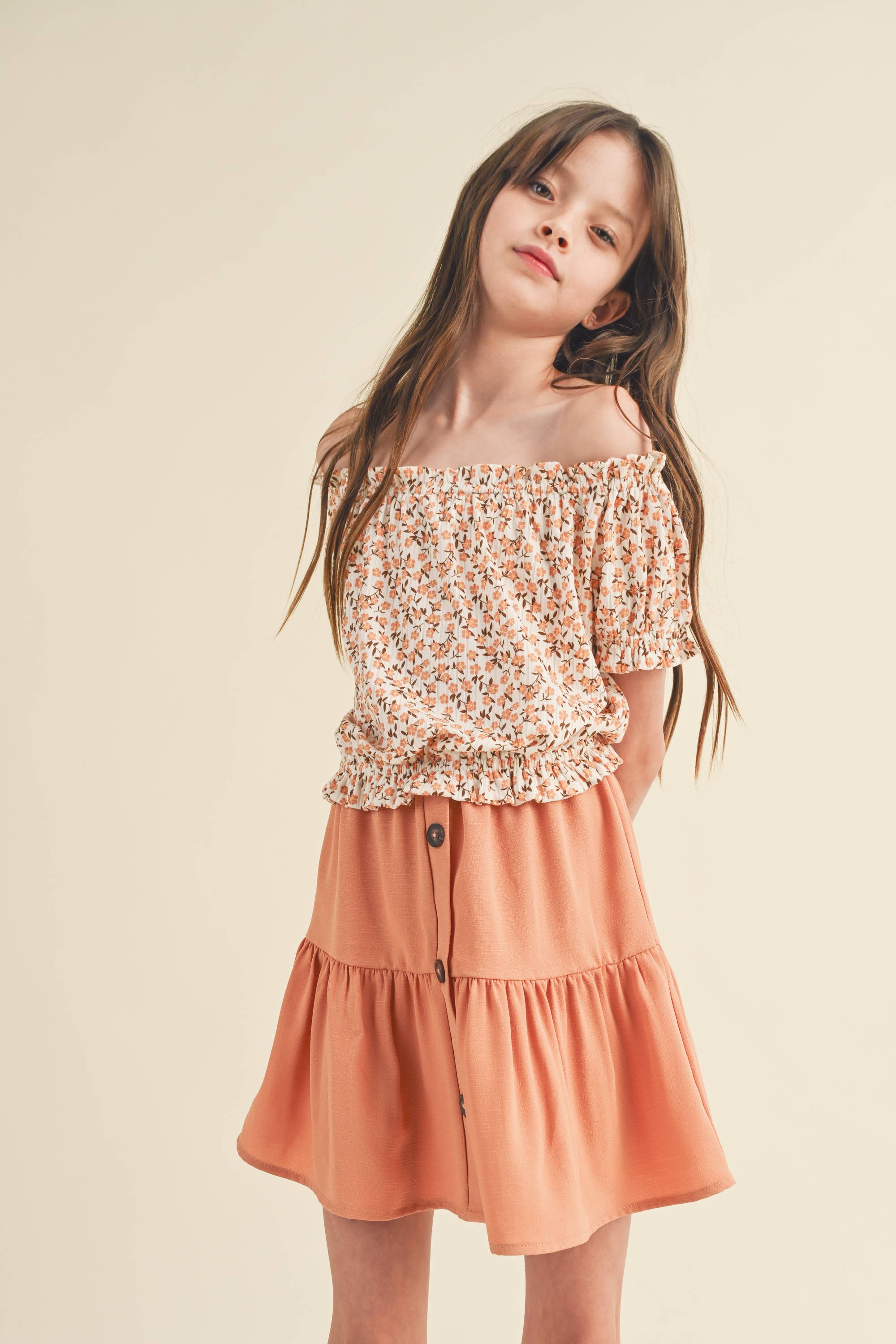heart and arrow - Wholesale Top & Skirt Set - Kids - TWEEN KIDS GIRLS PEASANT TOP TIERED SKIRT SET (7-14)5