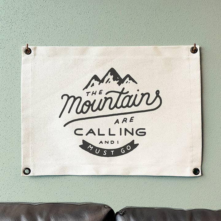 The Mountains Are Calling - Canvas Wall Hanging for wholesale by North & Pine