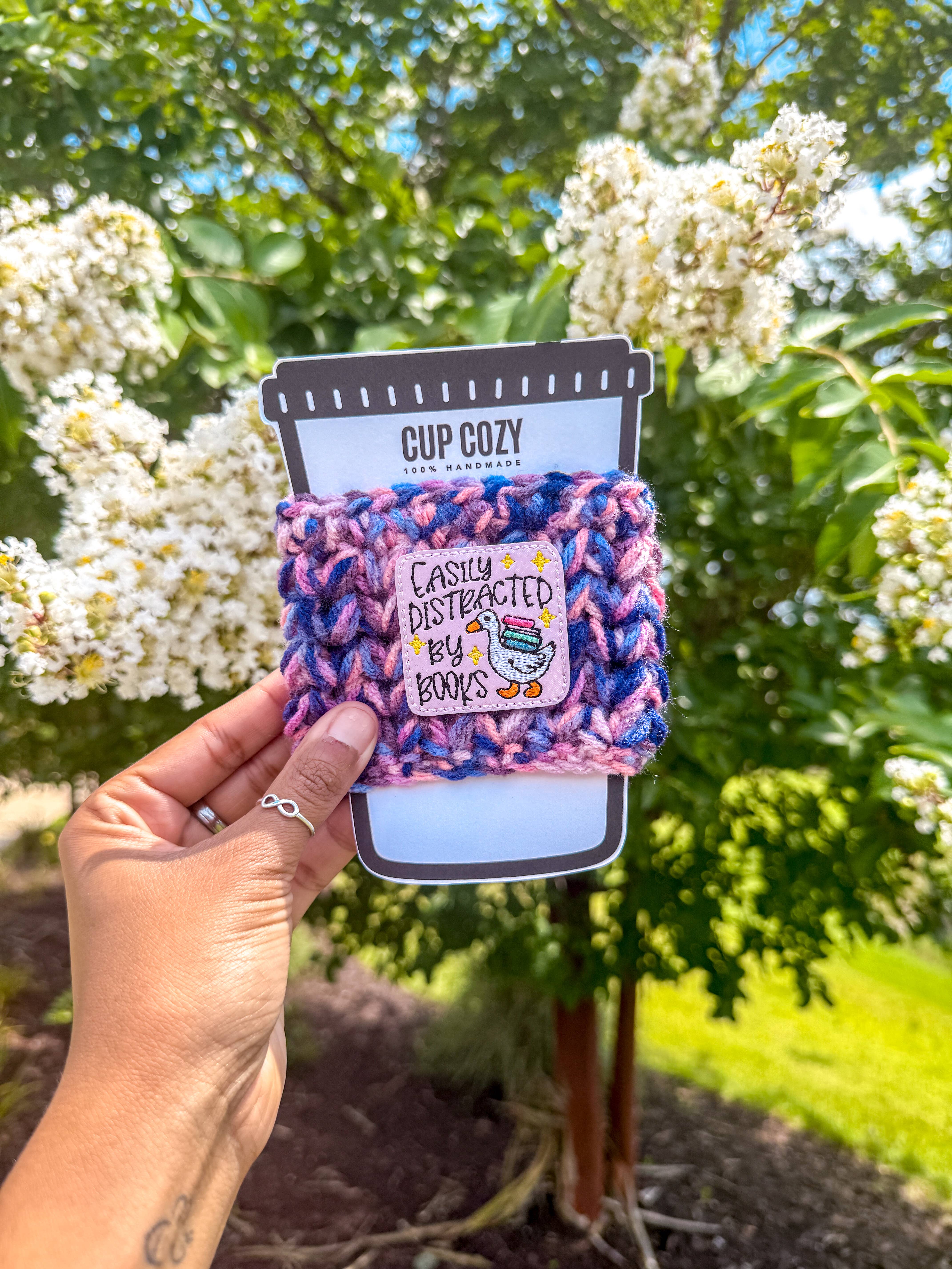 WanderlustBee - Wholesale Drink Huggers & Koozies - Easily Distracted by Books (Purple) Cozy / Book Lover Cozy1