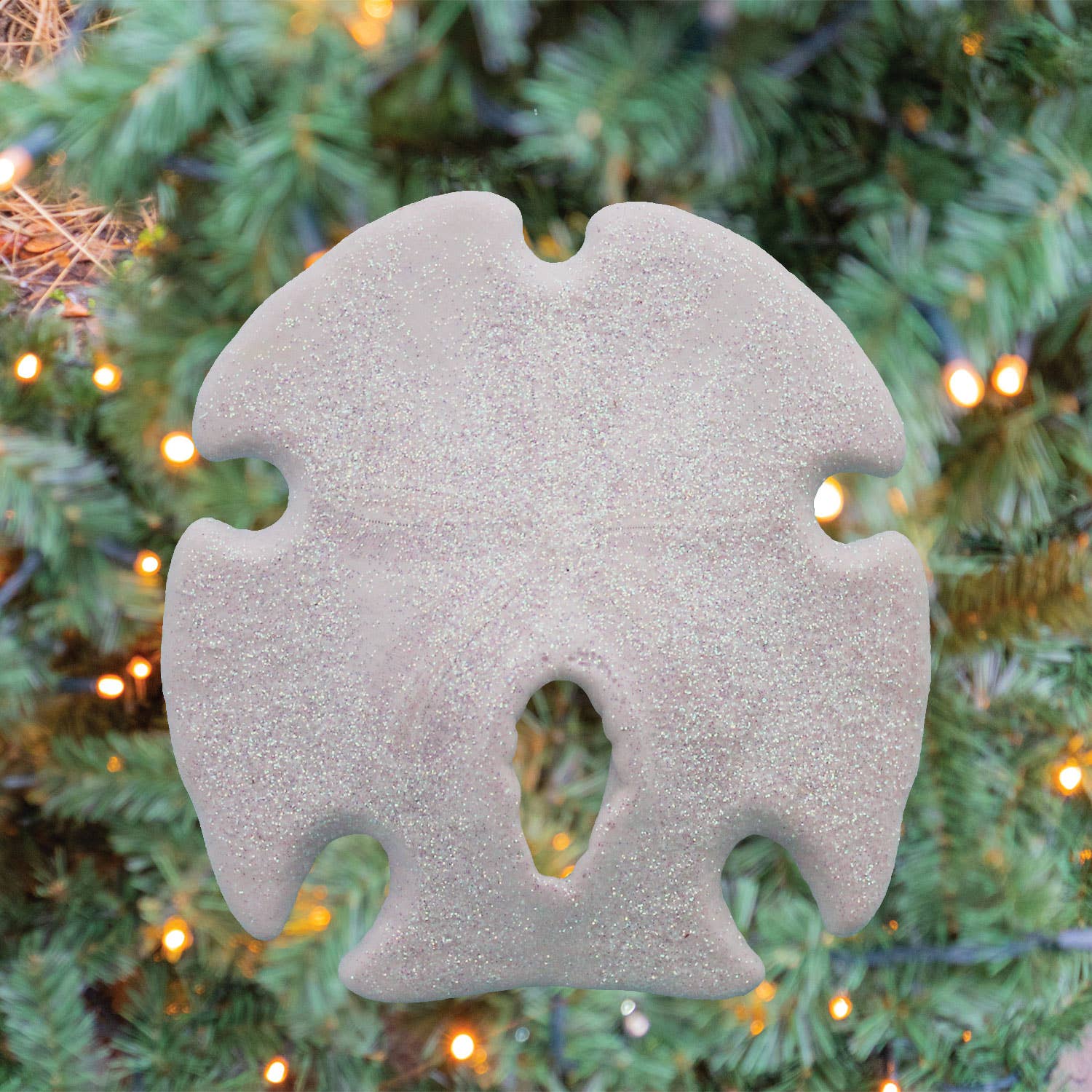 California Seashell Company - Wholesale Ornament - Large Arrowhead Sand Dollar Glitter Ornament0