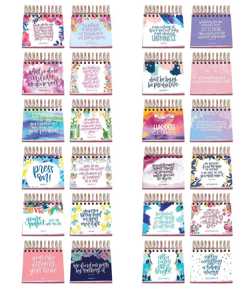 bloom daily planners - Wholesale Calendar - Handlettered Quotes Daily Desk Easel2