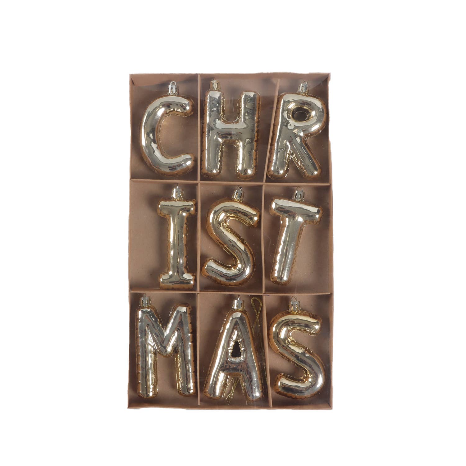 Opjet Paris - Wholesale Kerstdecoratie - Witte gouden kerstdecoratie L18,5 D 2 H 30,5cm