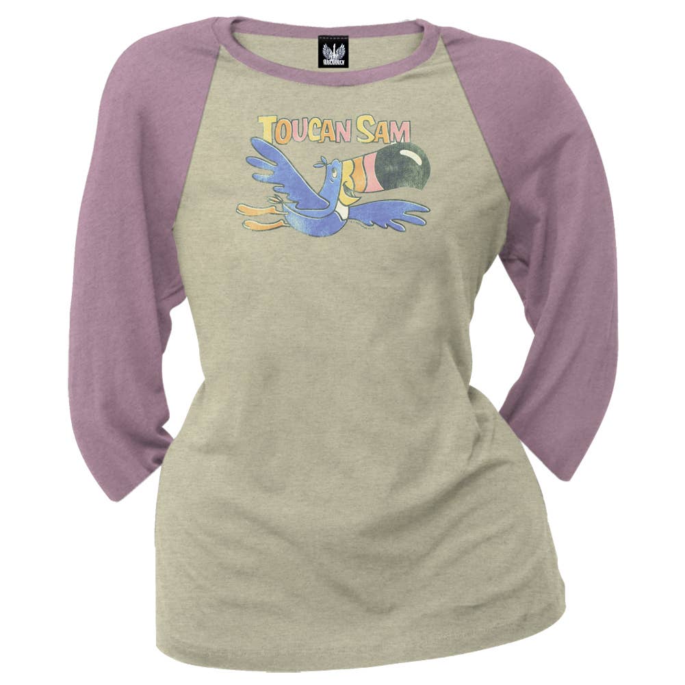 Official Store - Wholesale Screen Printed T-Shirt - Women's - Fruit Loops - Sam Women's Juniors Raglan Tee0