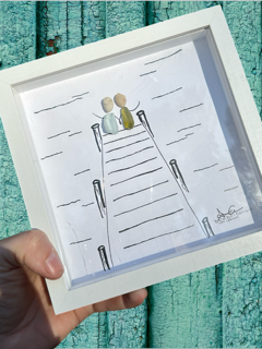 Back Bay Designs - Wholesale Art Print - Dockside MINI - Sea Glass Art - 6x6 Framed2