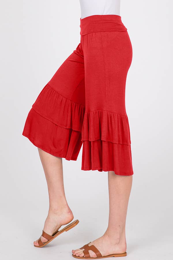 HEIMISH – Calças - Mulher por atacado – CALÇA CORTADA SÓLIDA SP1020S COM BABADOS7