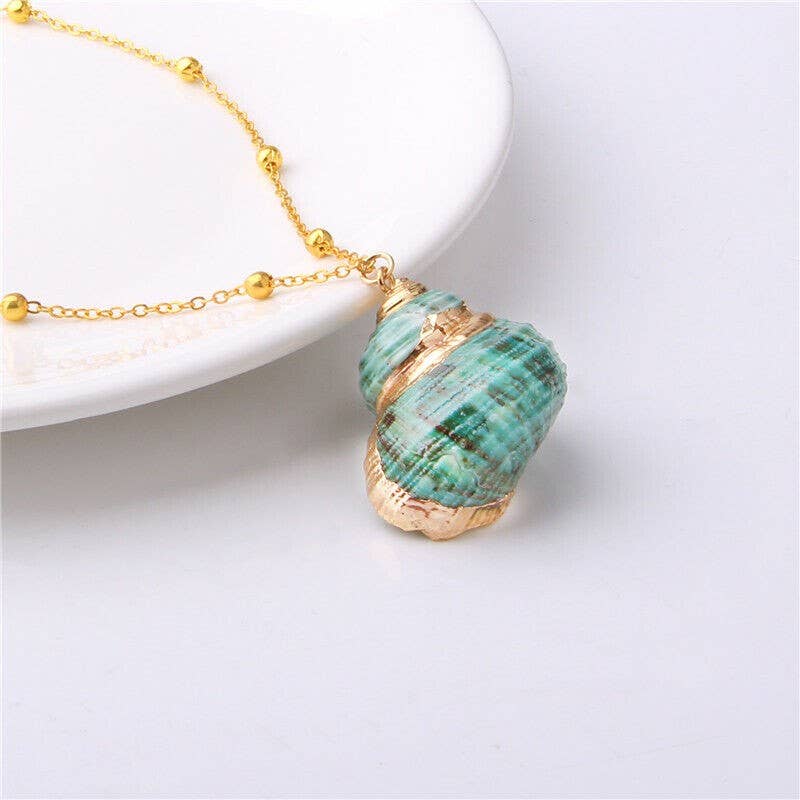 Syrrios Gifts LLC - Wholesale Pendant/Charm Necklace - Gold Sea Shell Pendant Necklace – Scallop, Murex, Whelk2