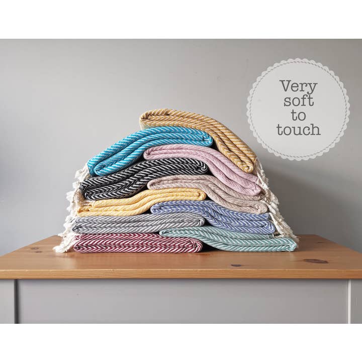 Buluty - Wholesale Throw Blanket - PREMIUM SOFT COTTON TURKISH THROW, BLANKET, SCARF, SHAWL