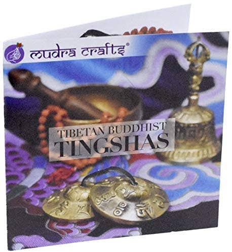 Mandala Crafts - Wholesale Meditation Supplies - Meditation Bell - Tingsha Cymbals with Straps - Meditation Chime Tibetan Bell for Healing Yoga Meditation in a Box by Mudra Crafts, Tibet Mantra7