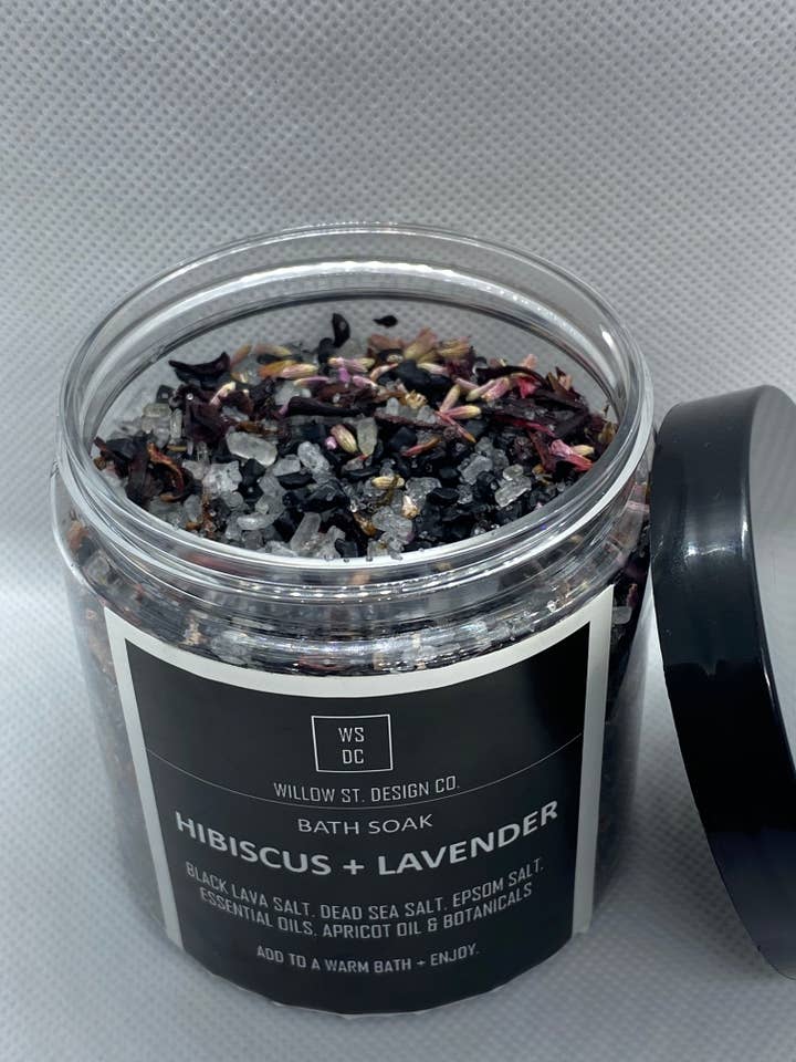 Activated Charcoal + Hibiscus Bath Soak for wholesale by Willow St. Design Co