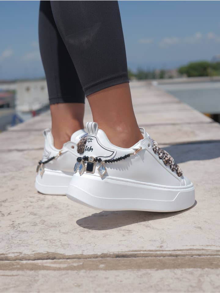Gioselin - Wholesale Lifestyle Sneakers - Women's - Chunky White Jewelry1