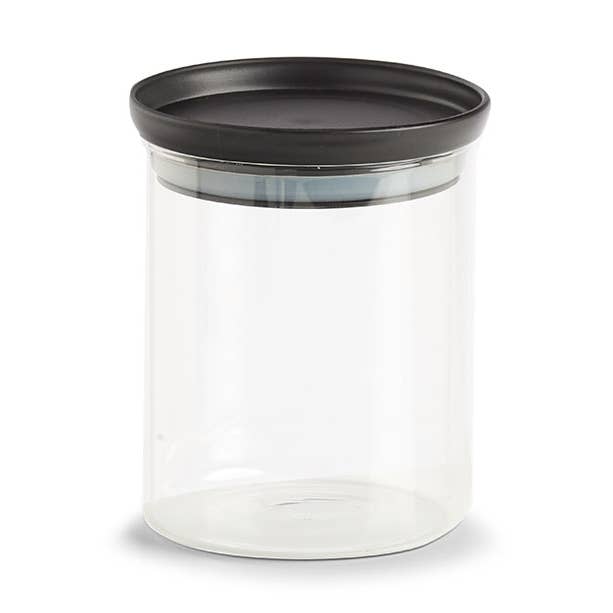 Storage jar with plastic lid, 650 ml, black for wholesale on Faire0