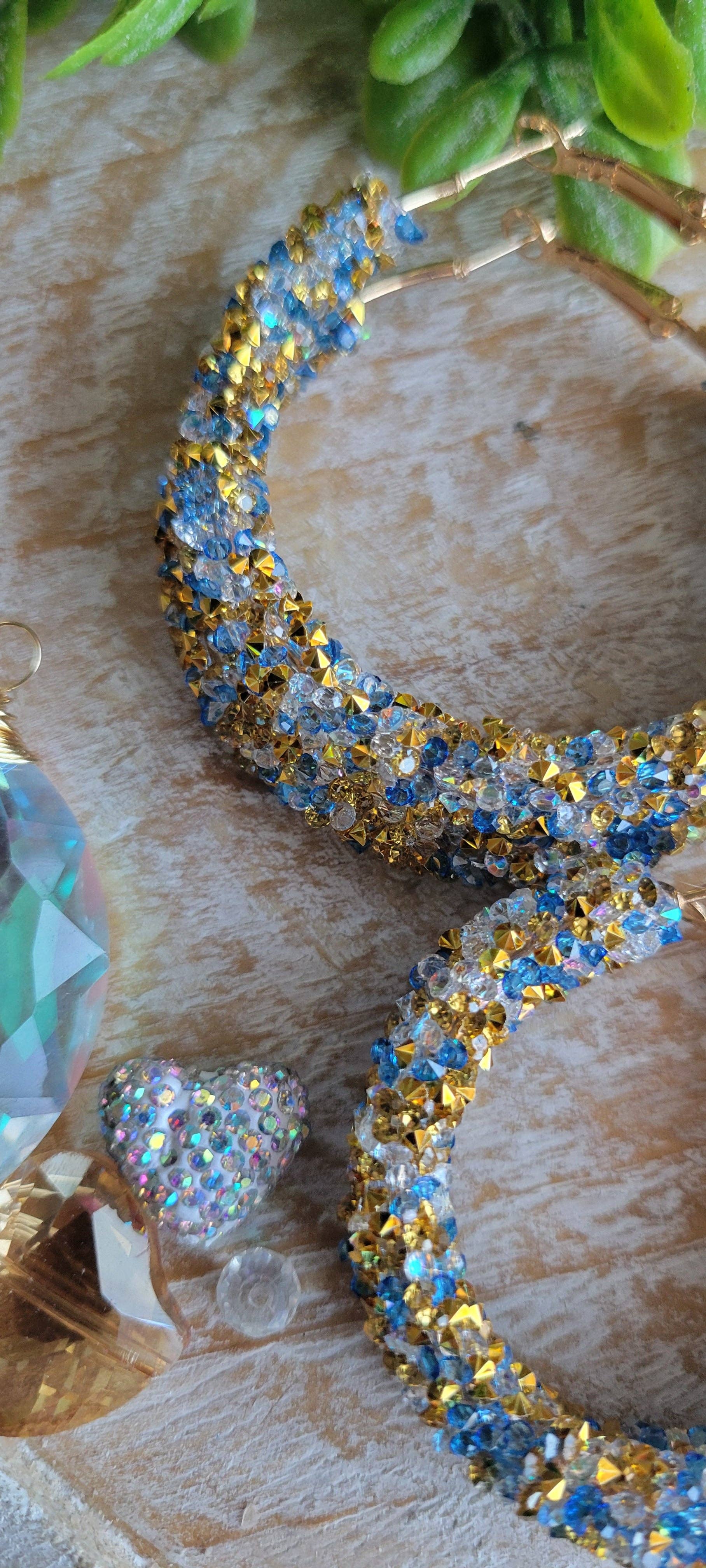 JEMdesigns - Wholesale Dangle Earrings - Blue and Gold Glitter Earrings3