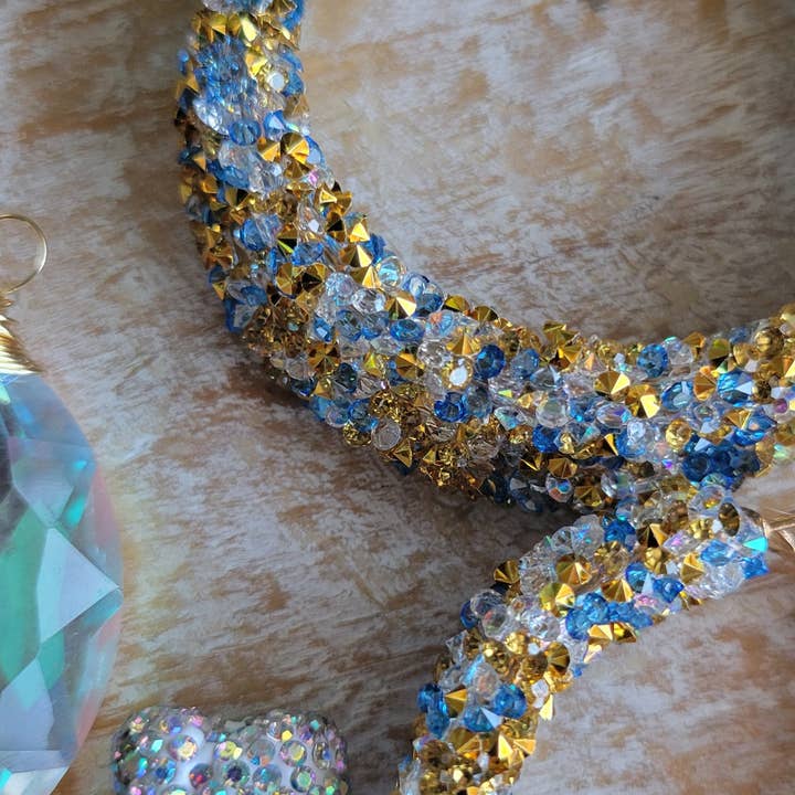 JEMdesigns - Wholesale Dangle Earrings - Blue and Gold Glitter Earrings3