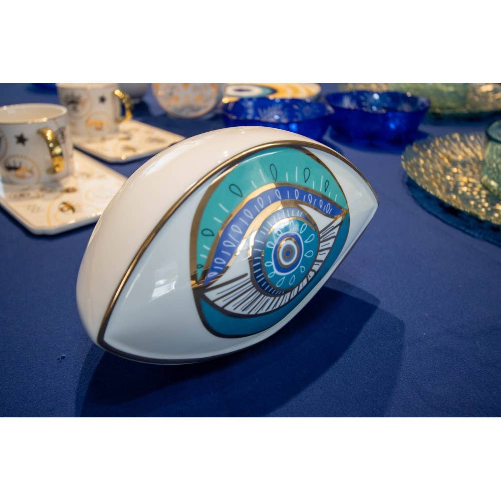 AULICA – wholesale Decorative tabletop object – Decorative turquoise eye 20x12x13.5cm1