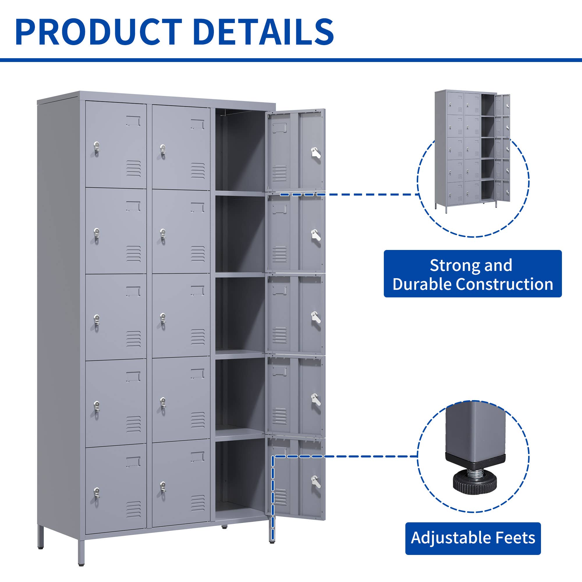 39F Inc. - Wholesale Cabinet - 72inH Storage Lockers for Employees,Home,Gym,School,Garage9