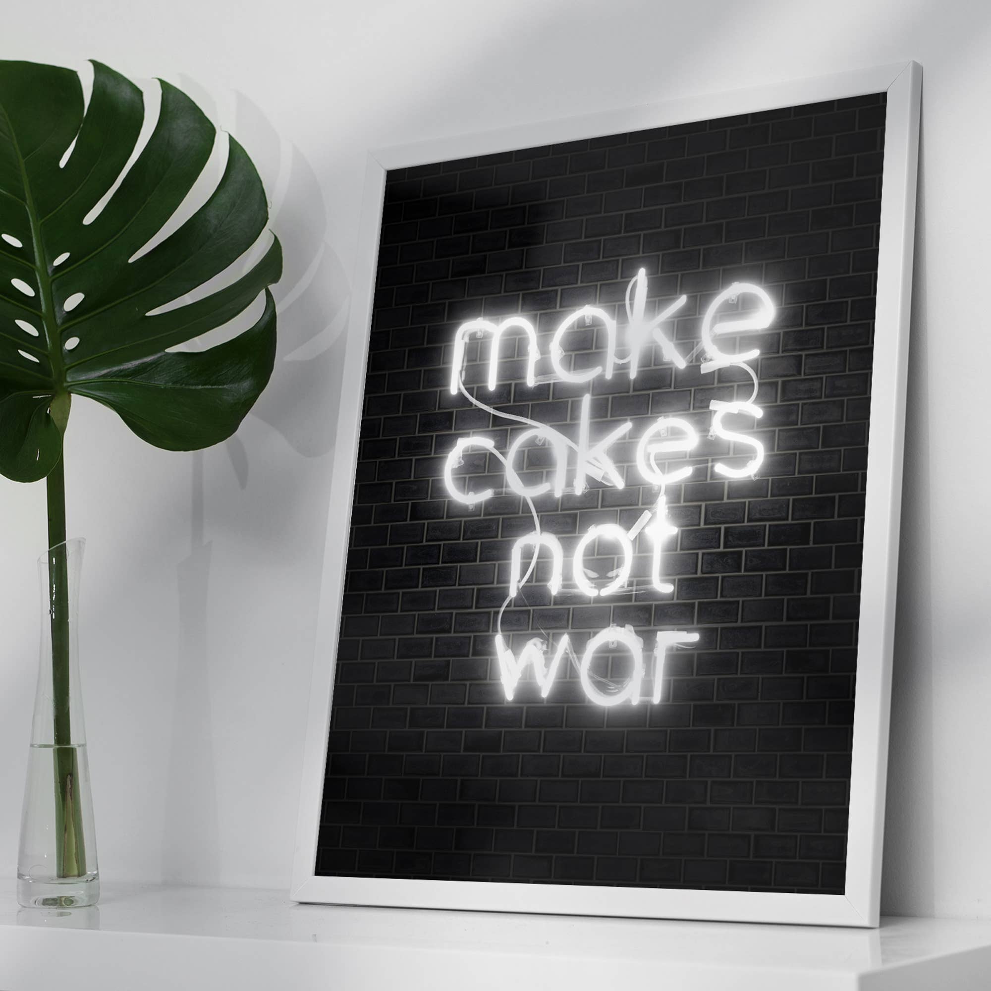 Ink & Drop - Vente Affiche d'art - Faire des gâteaux Blanc Imprimé Néon2