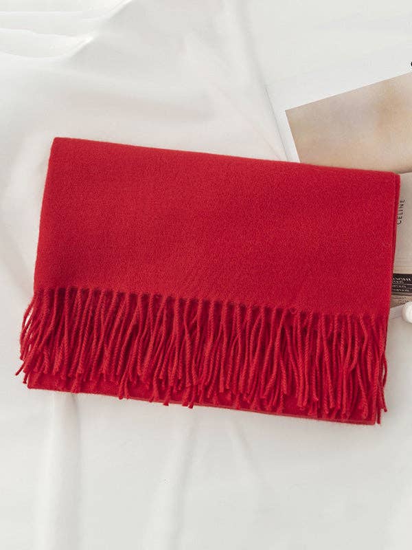 VividLux – wholesale Scarf – Women's – Keep Warm Solid Color Tasseled Shawl&Scarf0