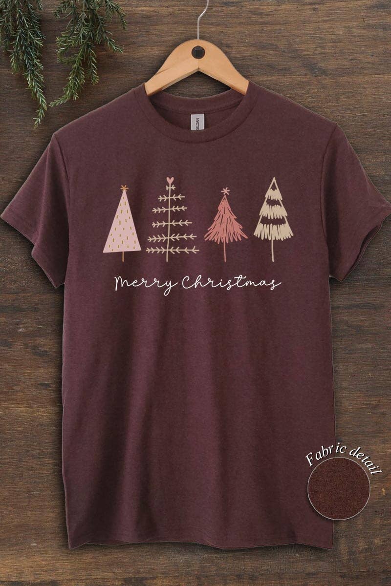 COLORBEAR – Großhandel T-Shirt (Grafikdruck) – Unisex – Schweres Baumwoll-T-Shirt mit Motiv „Merry Christmas Trees“9