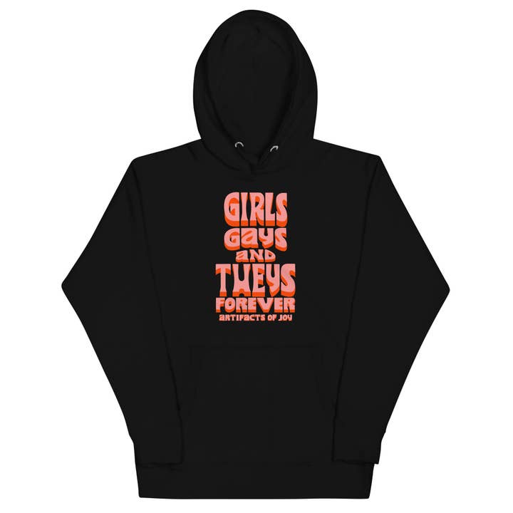 Sweatshirt Unisex Hoodie Girls Gays and Theys Forever for wholesale by Artifacts of Joy