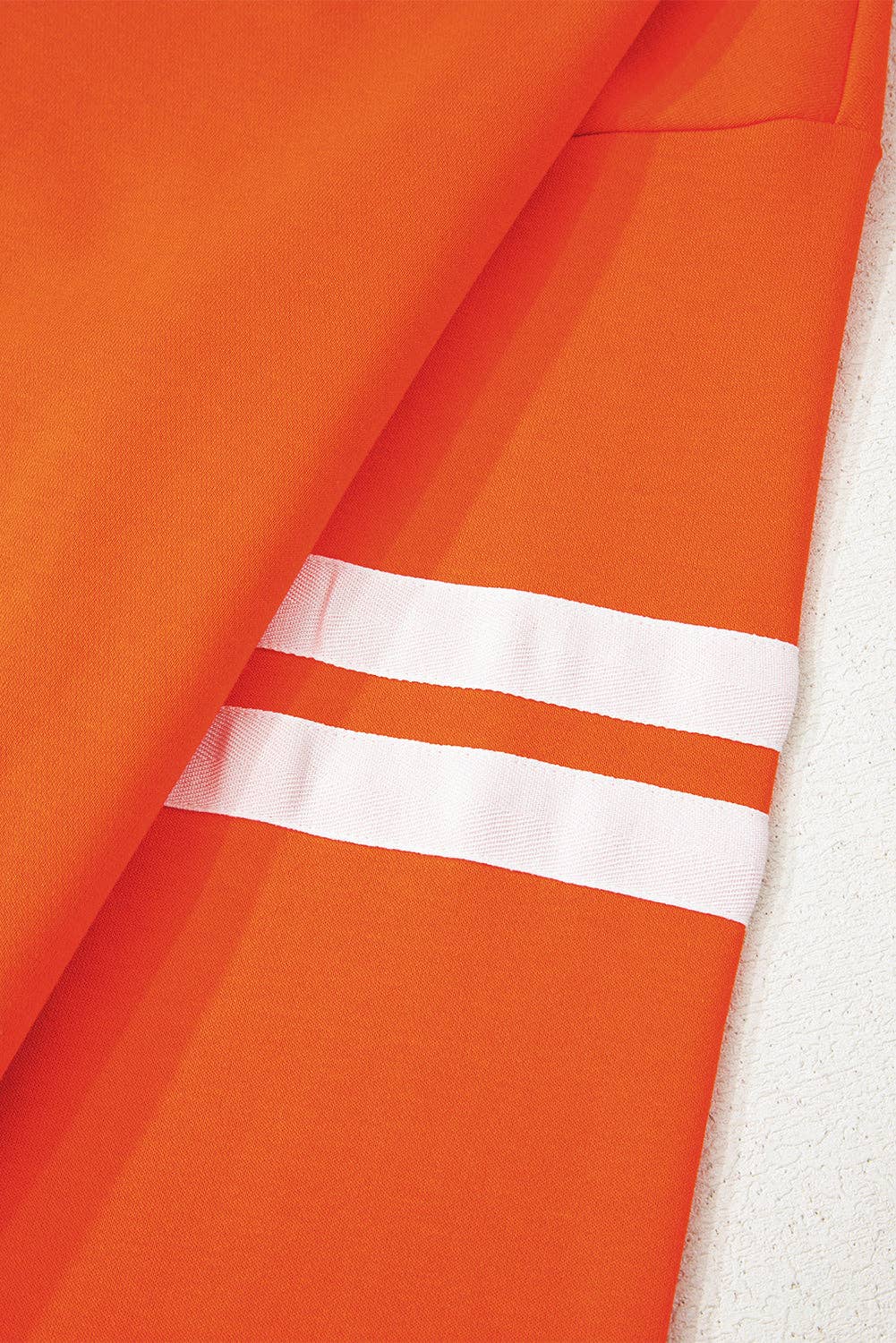 Orange Varsity Striped Detail Drop Shoulder Oversized Sweatshirt for wholesale on Faire6