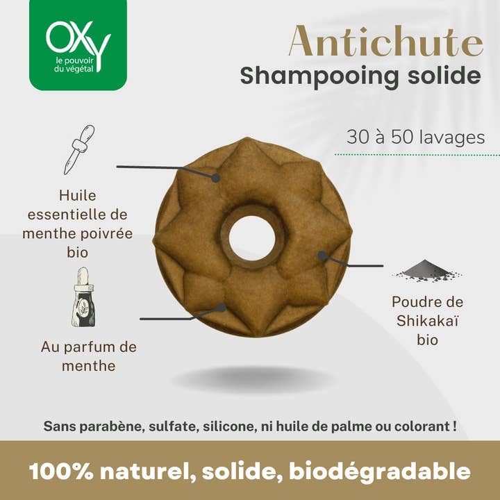 OXy Cosmétiques - Wholesale Shampoo Puck/Solid Shampoo - Solid anti-hair loss shampoo, Mint Scent10