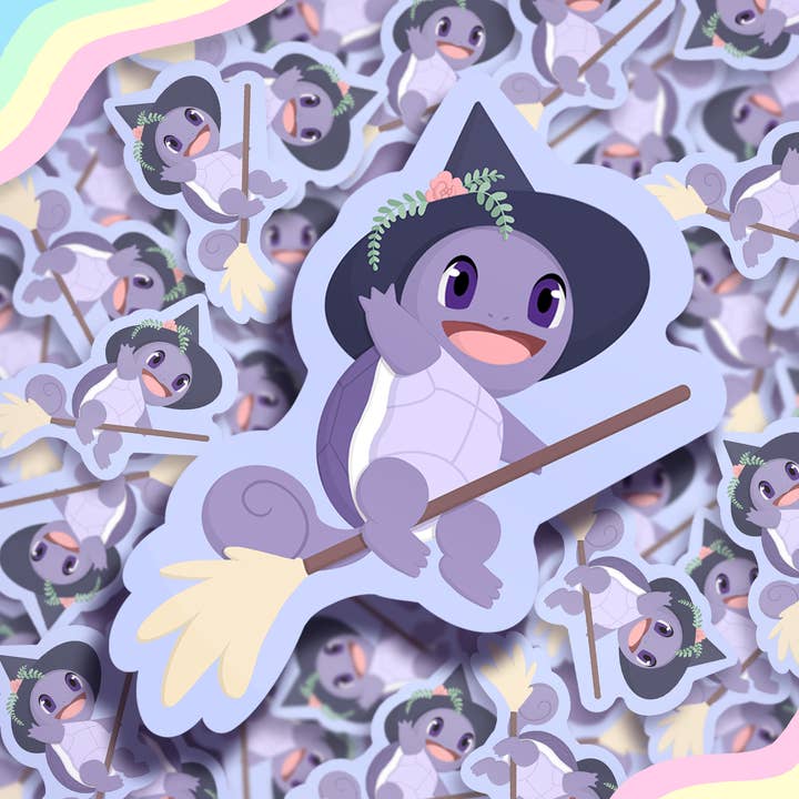 Spooky Squirt Vinyl Waterproof Sticker for wholesale by Peachy Sloth Art