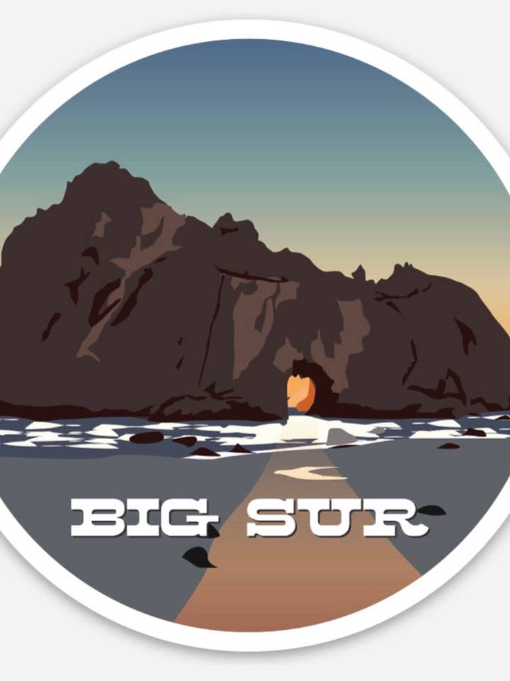 Big Sur California Travel Sticker for wholesale by La La & Co