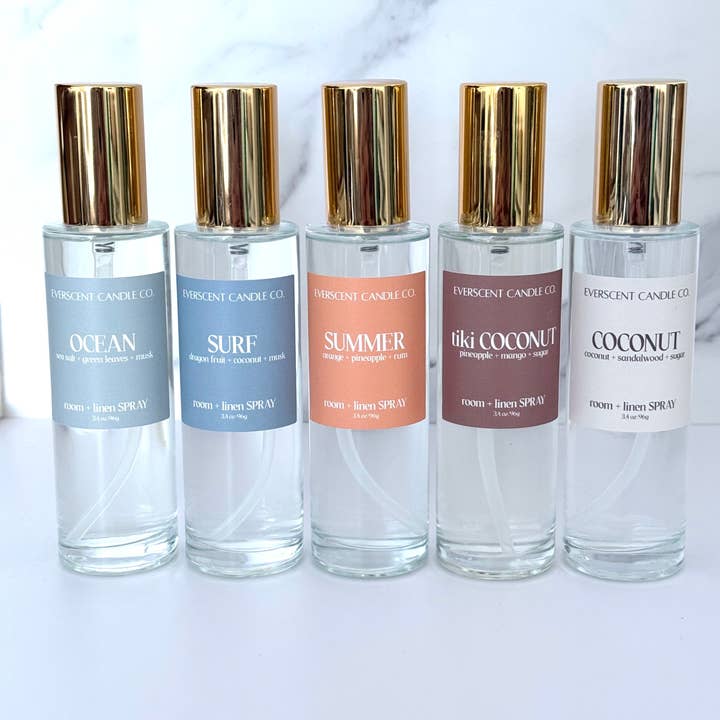 Everscent Candle Co. - Wholesale Room & Linen Spray - Surf Beachy Room Linen Spray/Beachy Surf Room Spray