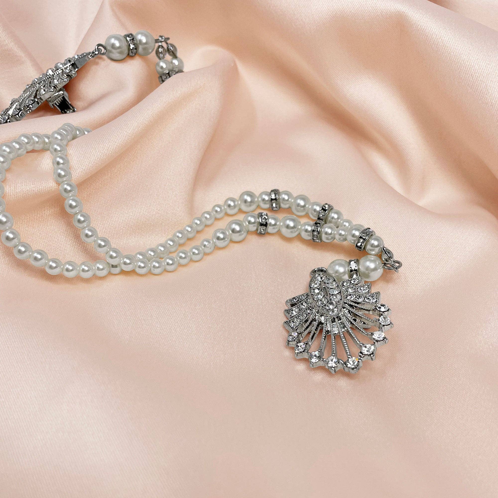 Lovett & Co – wholesale Hårklämma - Dam – Art déco pärlkedja håraccessoar: vintage bröllopssmycke1