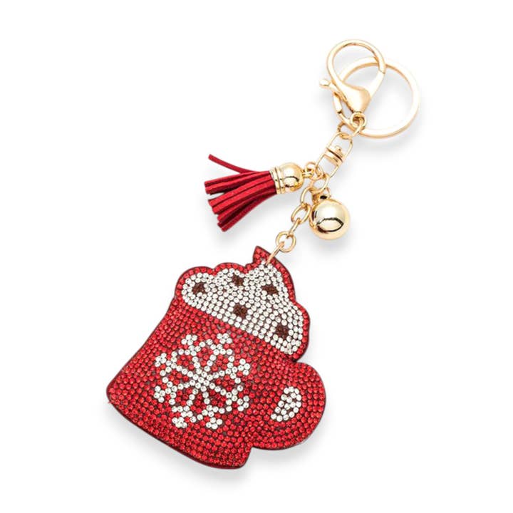 Crystal Christmas Hot Coco Pillow Key Chain for wholesale by LA Jewelry Plaza
