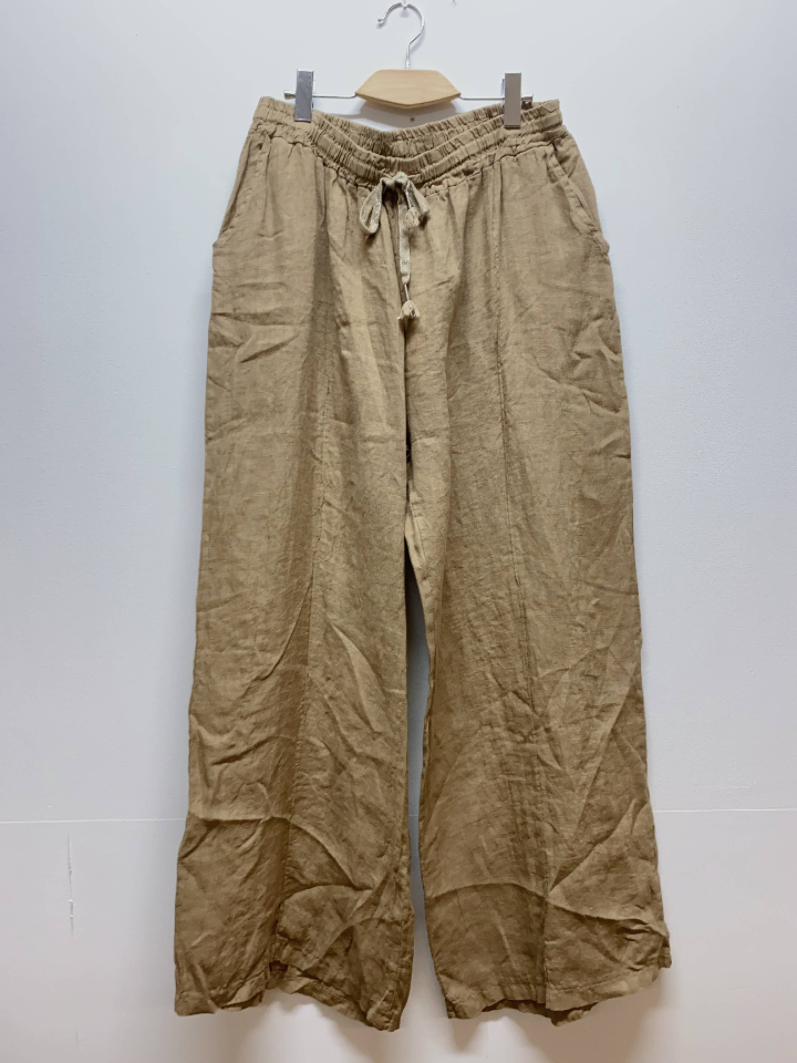 ORNELLA PARIS - Vente Pantalon – femme - pantalon coupe large  en lin grande taille BLL-PT7900L1