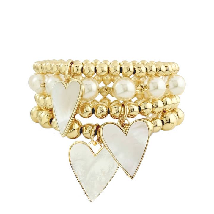 Mother of Pearl Girl Bracelet Stack for wholesale by Love, Lisa