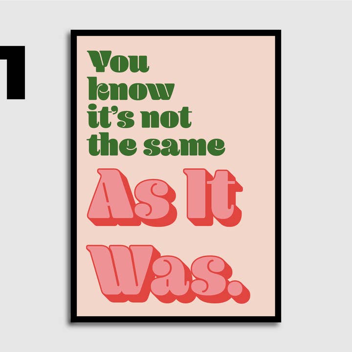 As It Was Print for wholesale by Blank Wall Alt